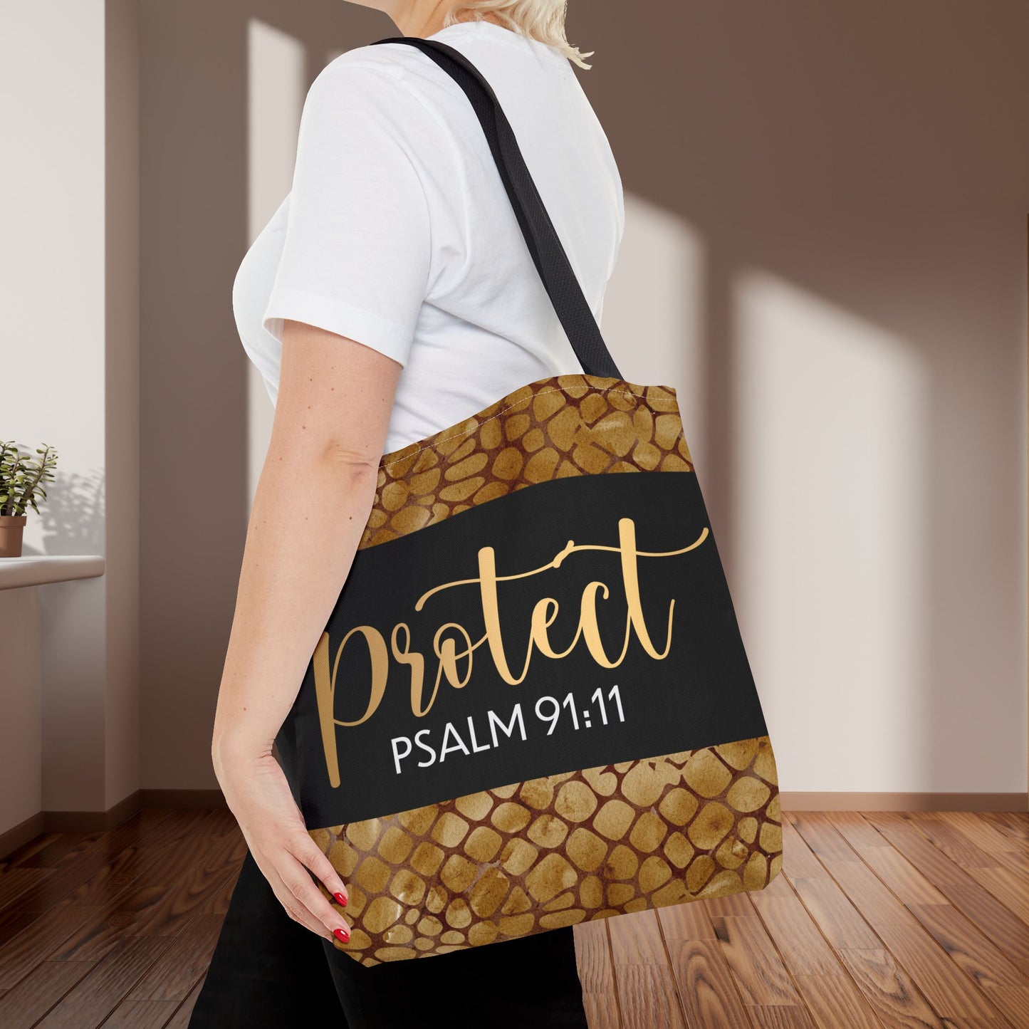 Protect- Psalm 91:11 Bible Scripture Designer Travel Bag-Double-sided print great for gifting