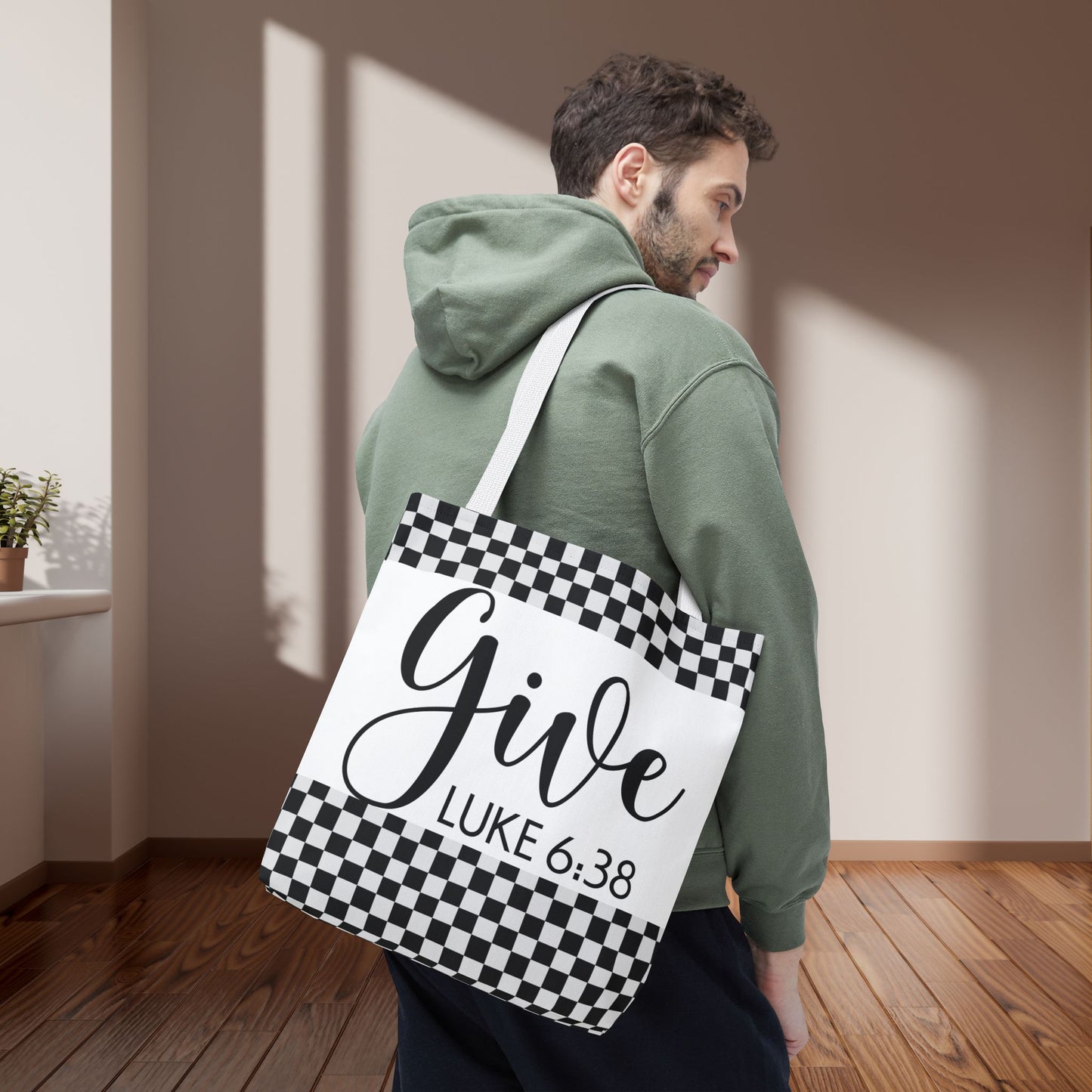 Give Travel Errand Bag – Luke 6:38 Inspirational Scripture Laptop errand bag Give Luke 6:38 designer travel carry bag (Double-sided print)