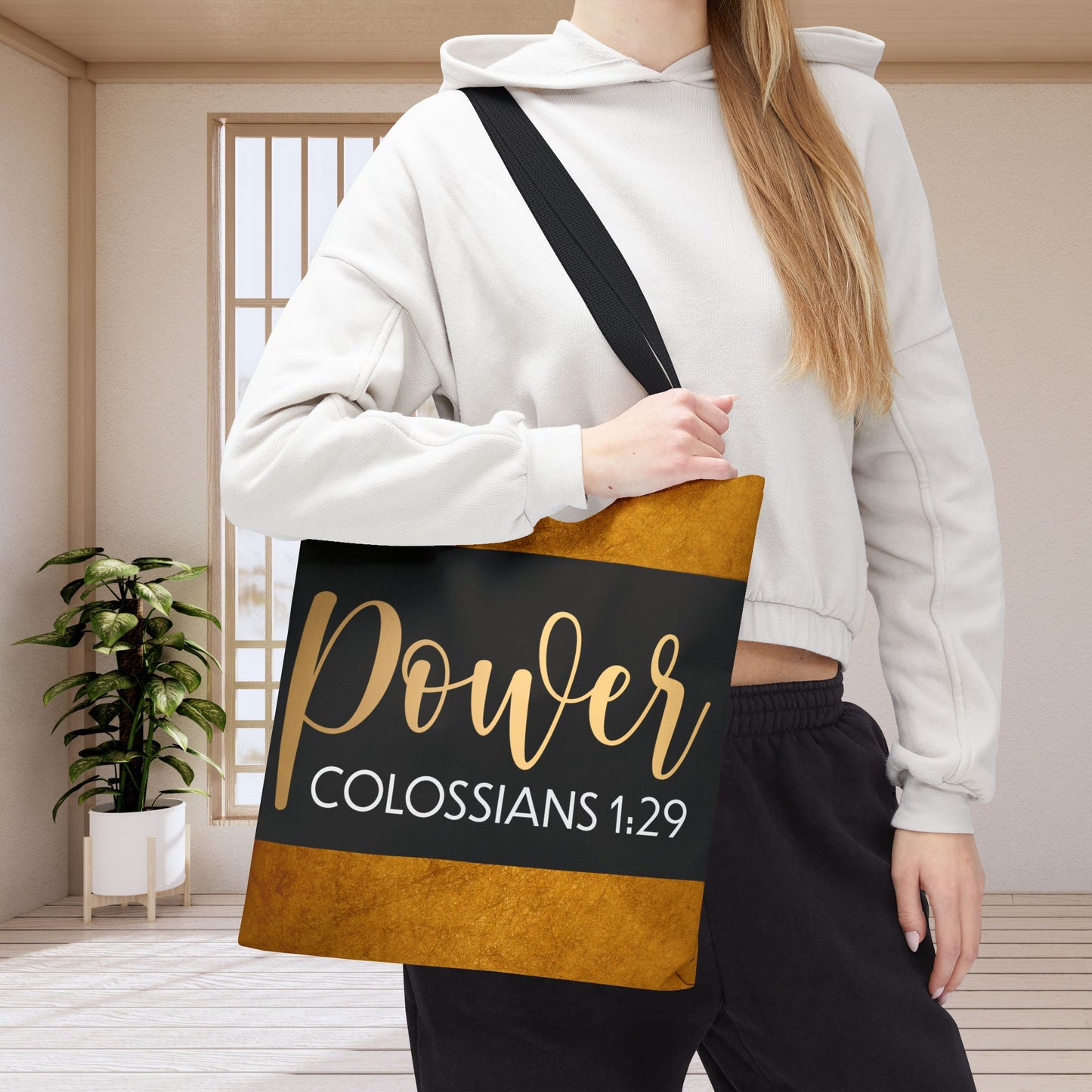 Fueled by His Power – Colossians 1:29 Motivational Travel Bag custom designer travel bag for gifting or everyday wear (Double-sided Print)