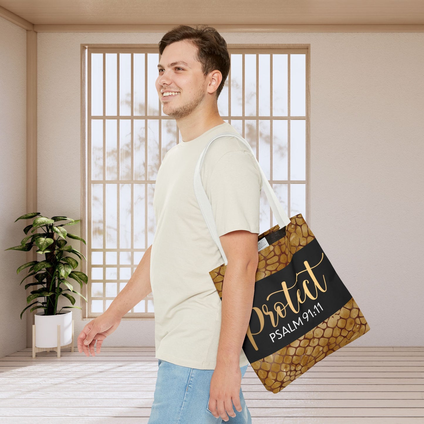 Protect- Psalm 91:11 Bible Scripture Designer Travel Bag-Double-sided print great for gifting
