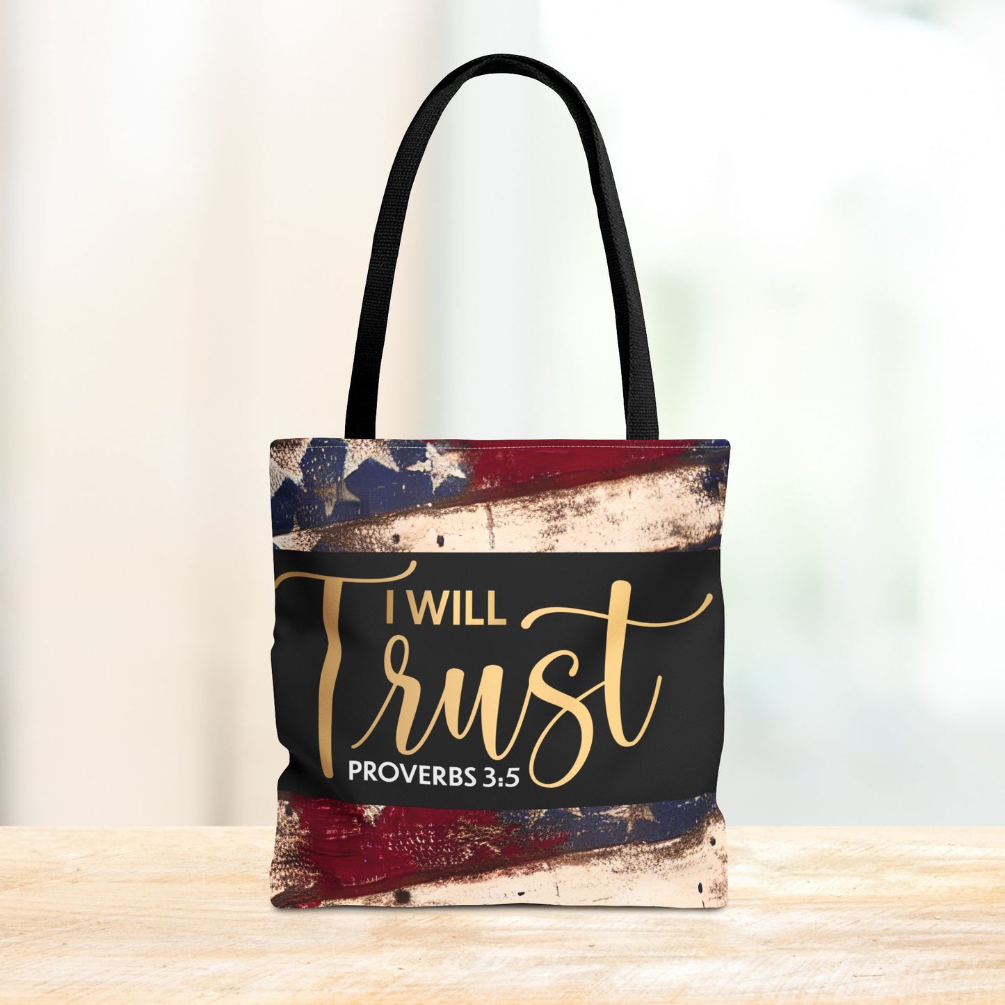 I Will Trust – Proverbs 3:5 Inspirational Laptop Tote Errand Bag for Faith-Filled Living & Everyday Encouragement- Double sided print