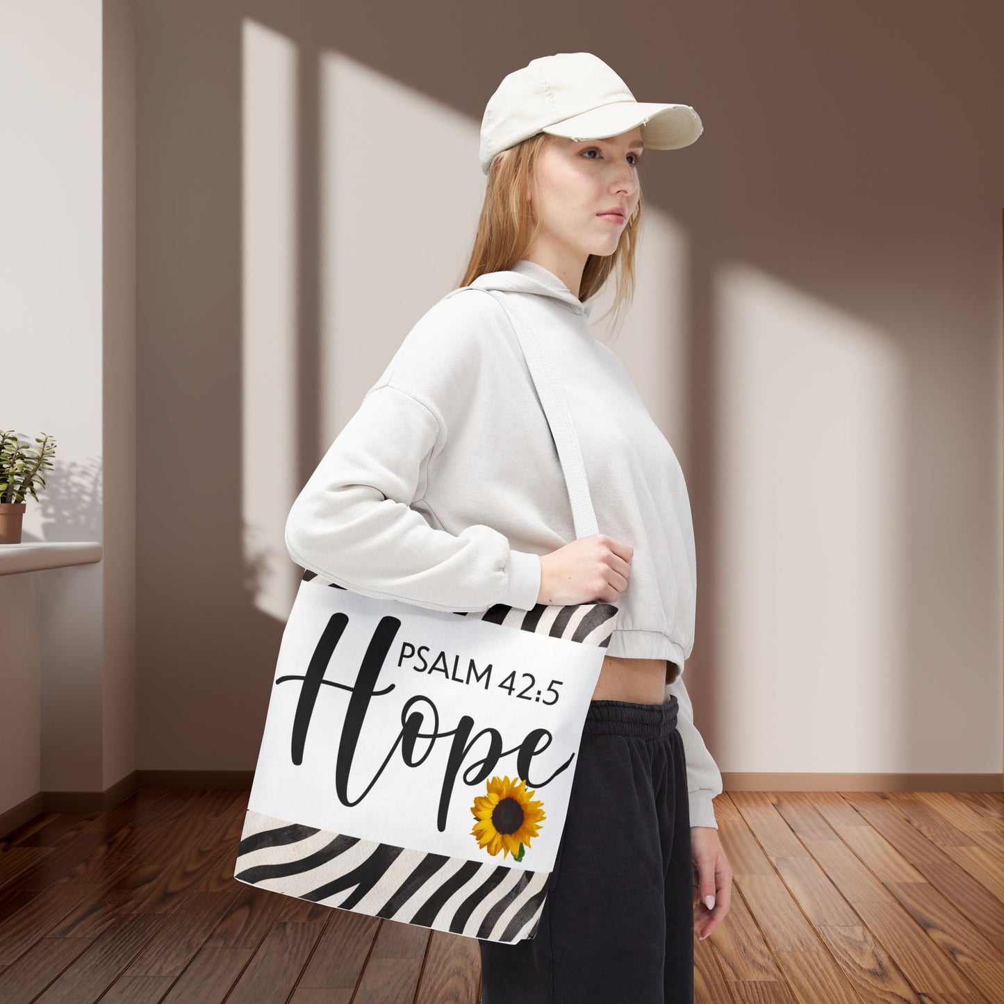 Hope Inspirational Psalm 42:5 TRAVEL Bag - Hopeful Scripture Design Printed on both sides great for gifting or everyday wear