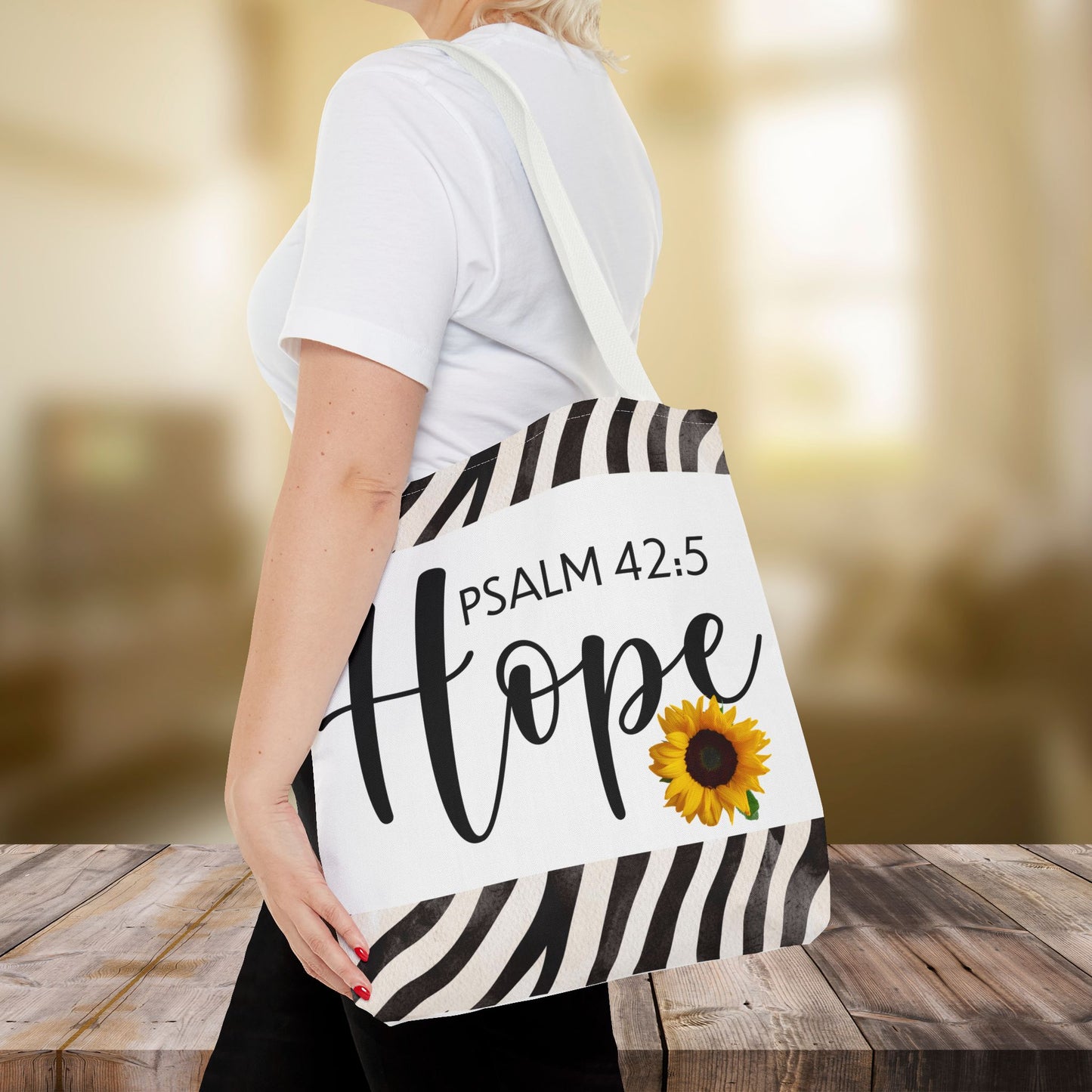 Hope Inspirational Psalm 42:5 TRAVEL Bag - Hopeful Scripture Design Printed on both sides great for gifting or everyday wear