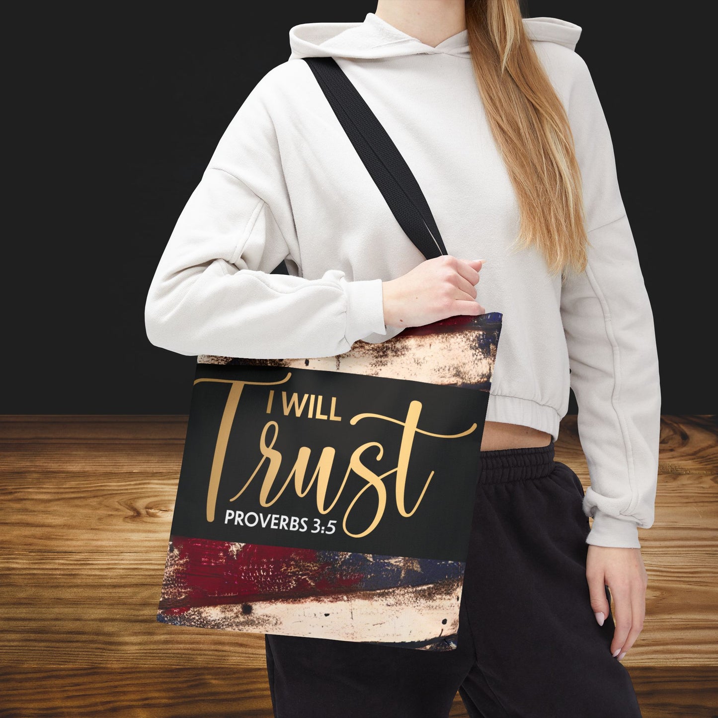 I Will Trust – Proverbs 3:5 Inspirational Laptop Tote Errand Bag for Faith-Filled Living & Everyday Encouragement- Double sided print