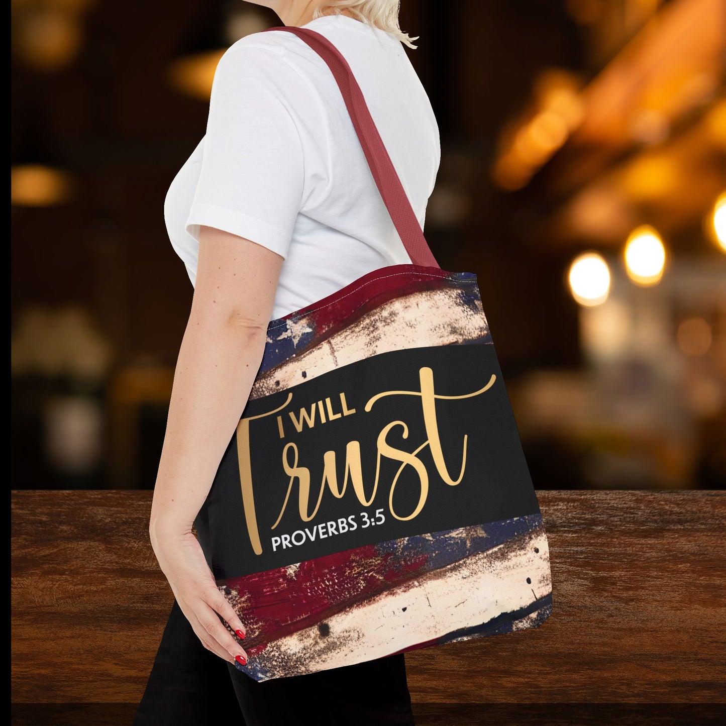 I Will Trust – Proverbs 3:5 Inspirational Laptop Tote Errand Bag for Faith-Filled Living & Everyday Encouragement- Double sided print