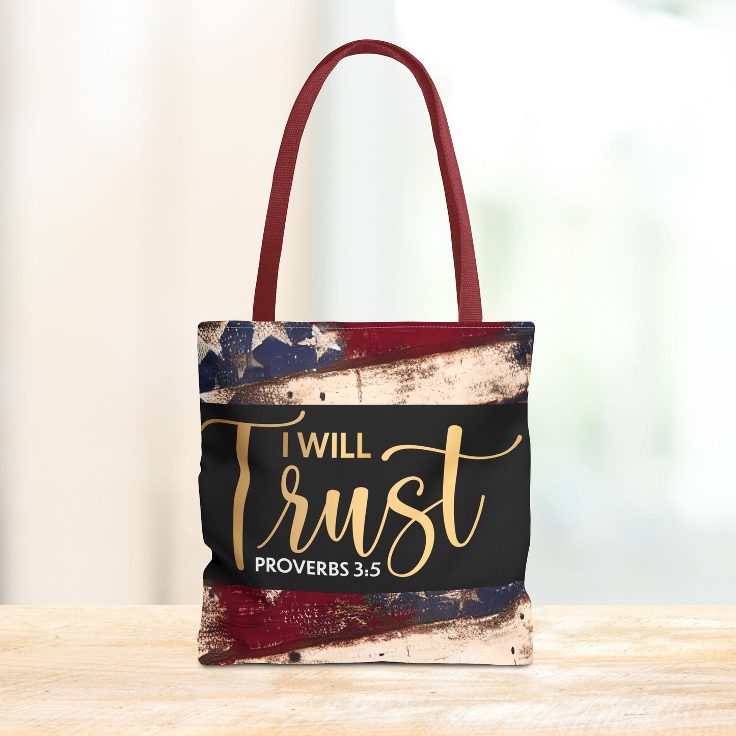 I Will Trust – Proverbs 3:5 Inspirational Laptop Tote Errand Bag for Faith-Filled Living & Everyday Encouragement- Double sided print