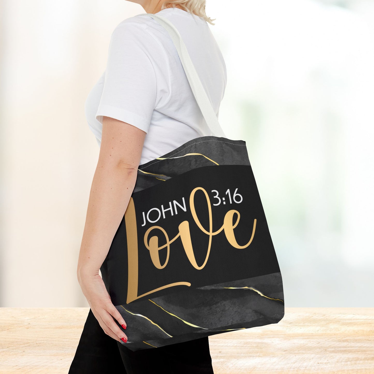 Love Unconditional Errand Travel Bag – Inspired by John 3:16 | Faith-Filled Elegance for Everyday Use Double sided print