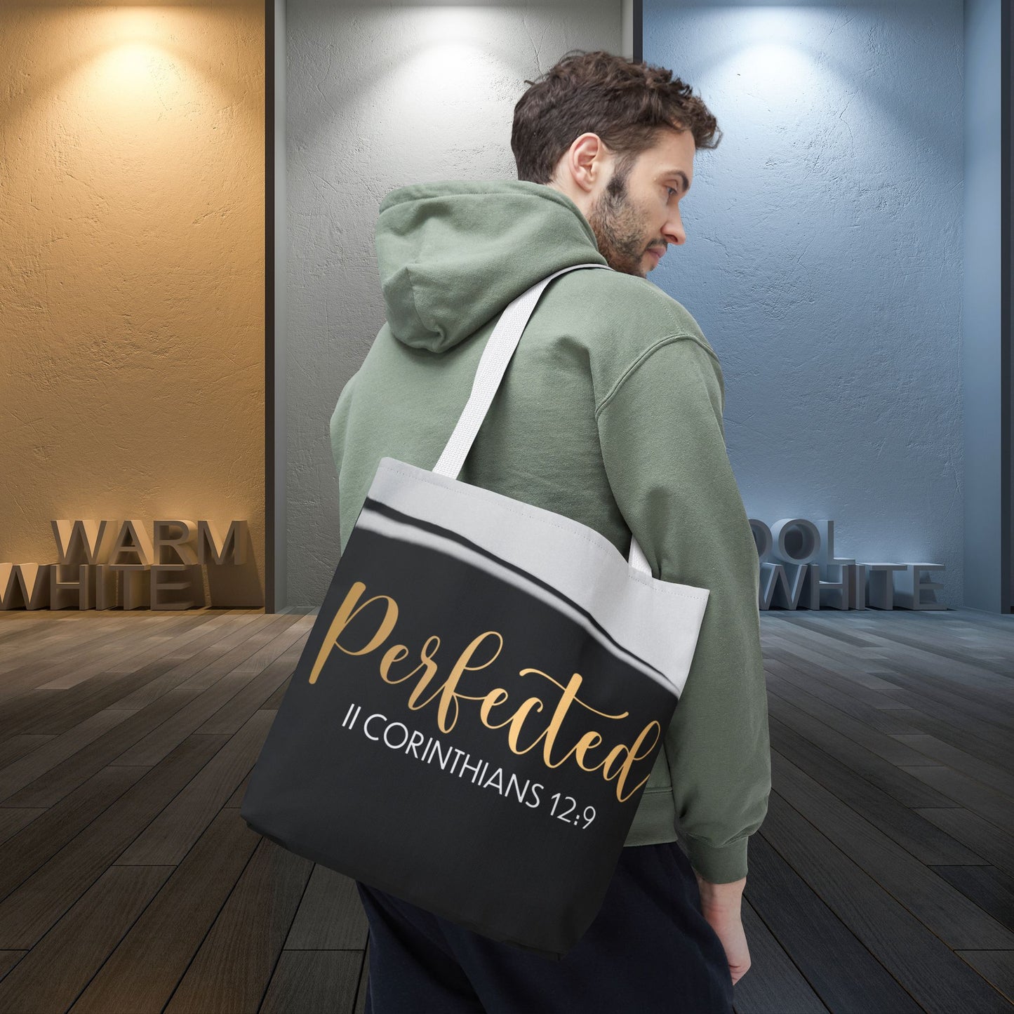 Perfected Inspirational Travel Tote bag Perfected – 2 Corinthians 12:9 Inspirational Scripture Carryall Bag