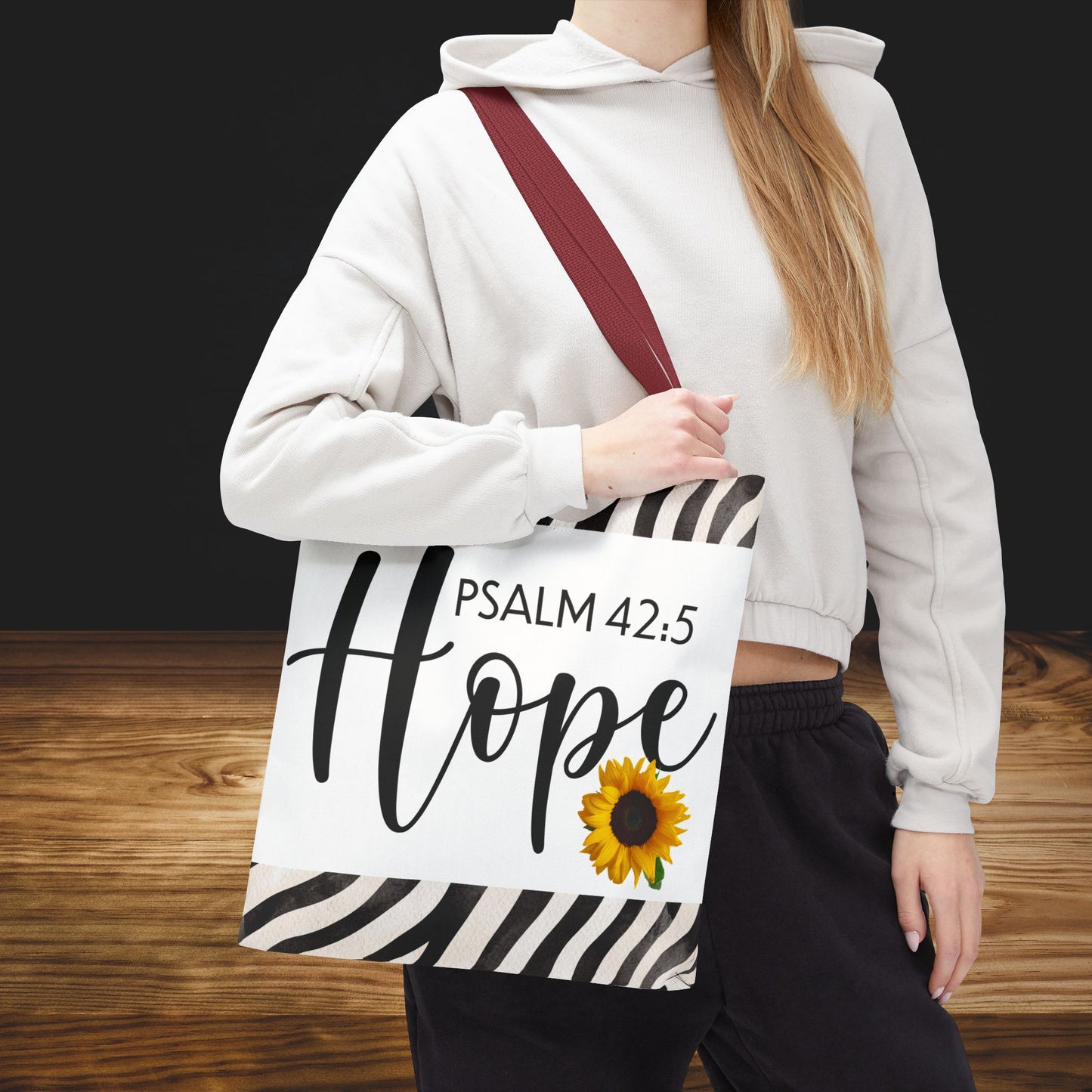 Hope Inspirational Psalm 42:5 TRAVEL Bag - Hopeful Scripture Design Printed on both sides great for gifting or everyday wear