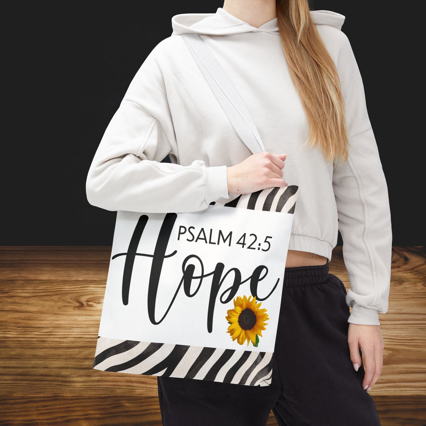 Hope Inspirational Psalm 42:5 TRAVEL Bag - Hopeful Scripture Design Printed on both sides great for gifting or everyday wear
