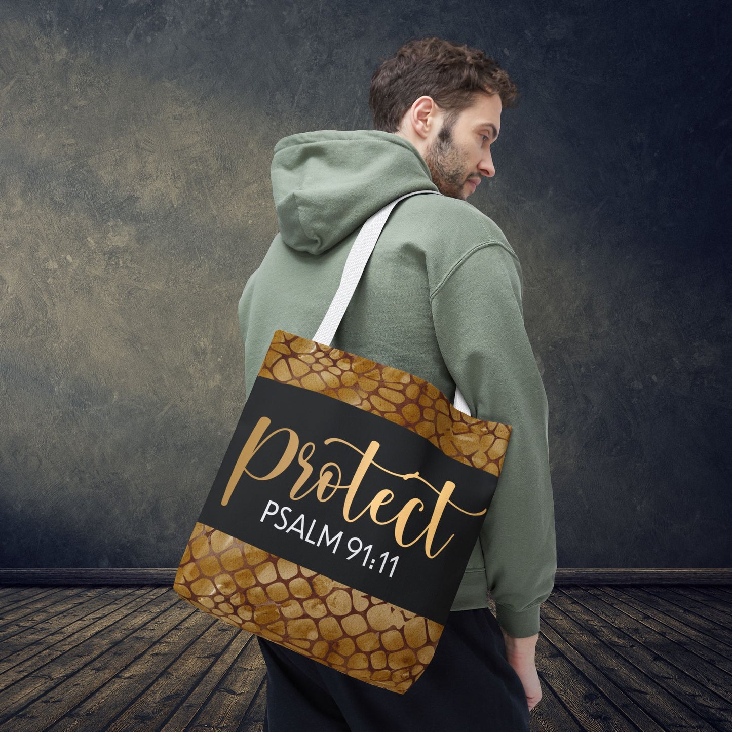 Protect- Psalm 91:11 Bible Scripture Designer Travel Bag-Double-sided print great for gifting
