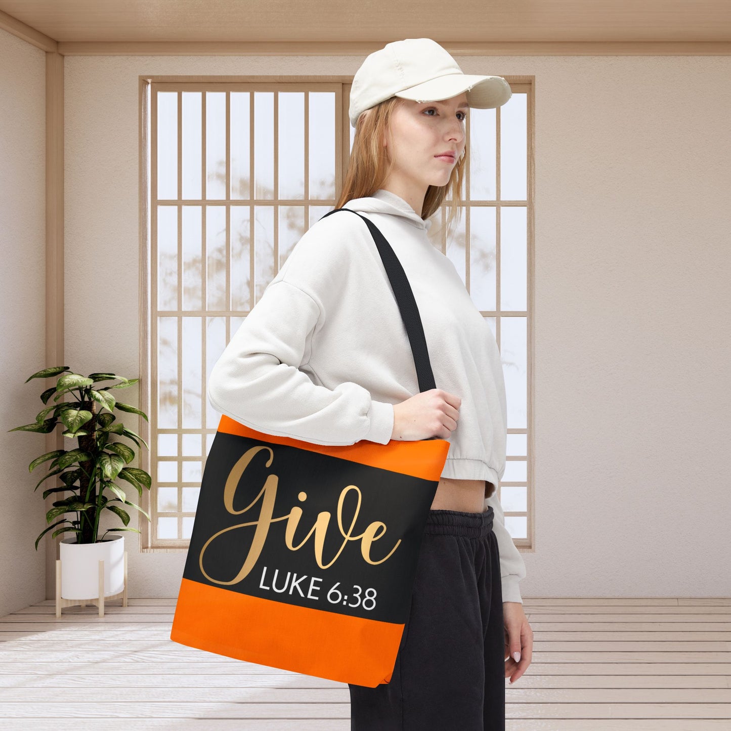 Give to be Given Travel Tote bag - 'Give' Luke 6:38 - Stylish & Functional Carryall Printed on both sides