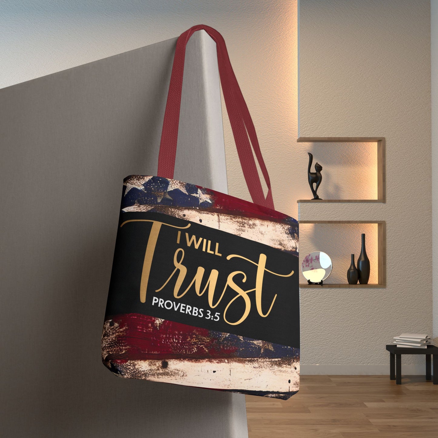 I Will Trust – Proverbs 3:5 Inspirational Laptop Tote Errand Bag for Faith-Filled Living & Everyday Encouragement- Double sided print