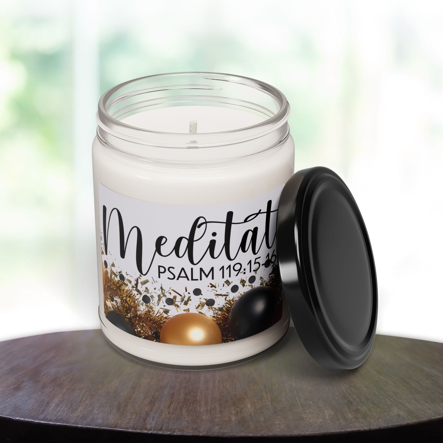 Divine Focus | Psalm 119:15-16 meditate Candle – Center Your Mind and Spirit”Scented Soy Candle, 9oz-10 fragrances Relaxing home Decoration