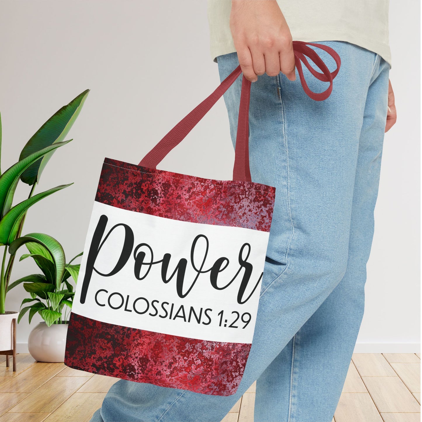 Fueled by Faith – Divine Power in Motion (Colossians 1:29) Double sided print Inspirational Carryall for Faith-Filled Living