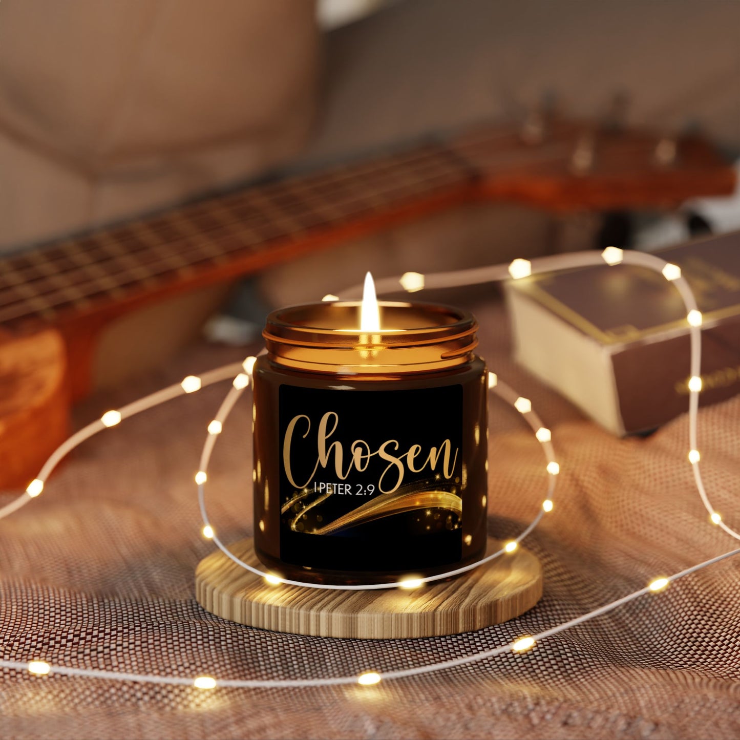 Royal Priesthood Chosen | 1 Peter 2:9 Inspirational Scented Candle – Amber Jar –(4oz,9oz) 7 Fragrances -Light with Purpose Inspirational Scented Soy Candle - Perfect for Home & Gifting