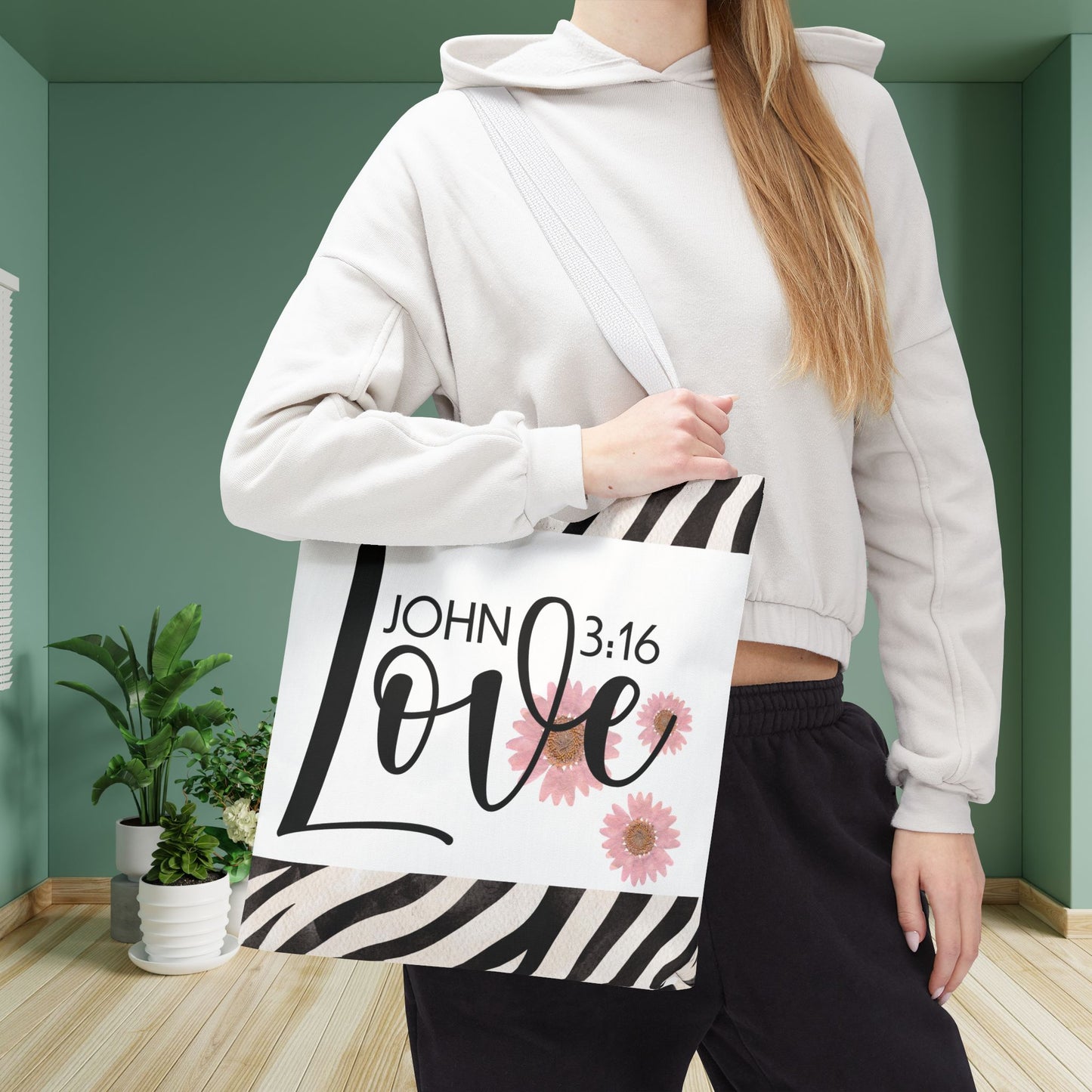 Love Unconditional Travel Bag – Inspired by John 3:16 | Faith-Filled Elegance for Everyday Use Double sided print