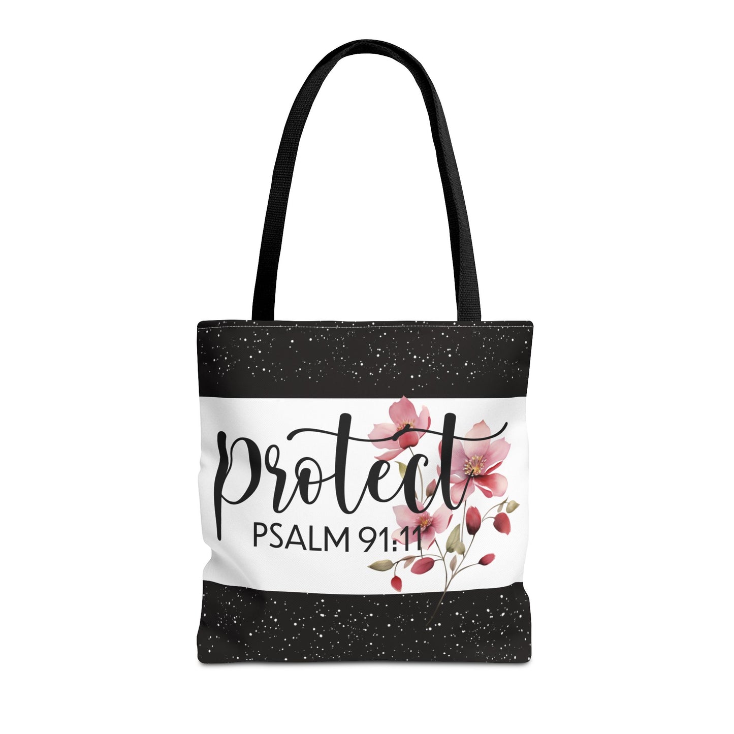 Psalm 91:11 Heavenly Guarded Bible scripture Travel Errand Tote bag – Scripture-Inspired Travel Companion (Double-sided print)