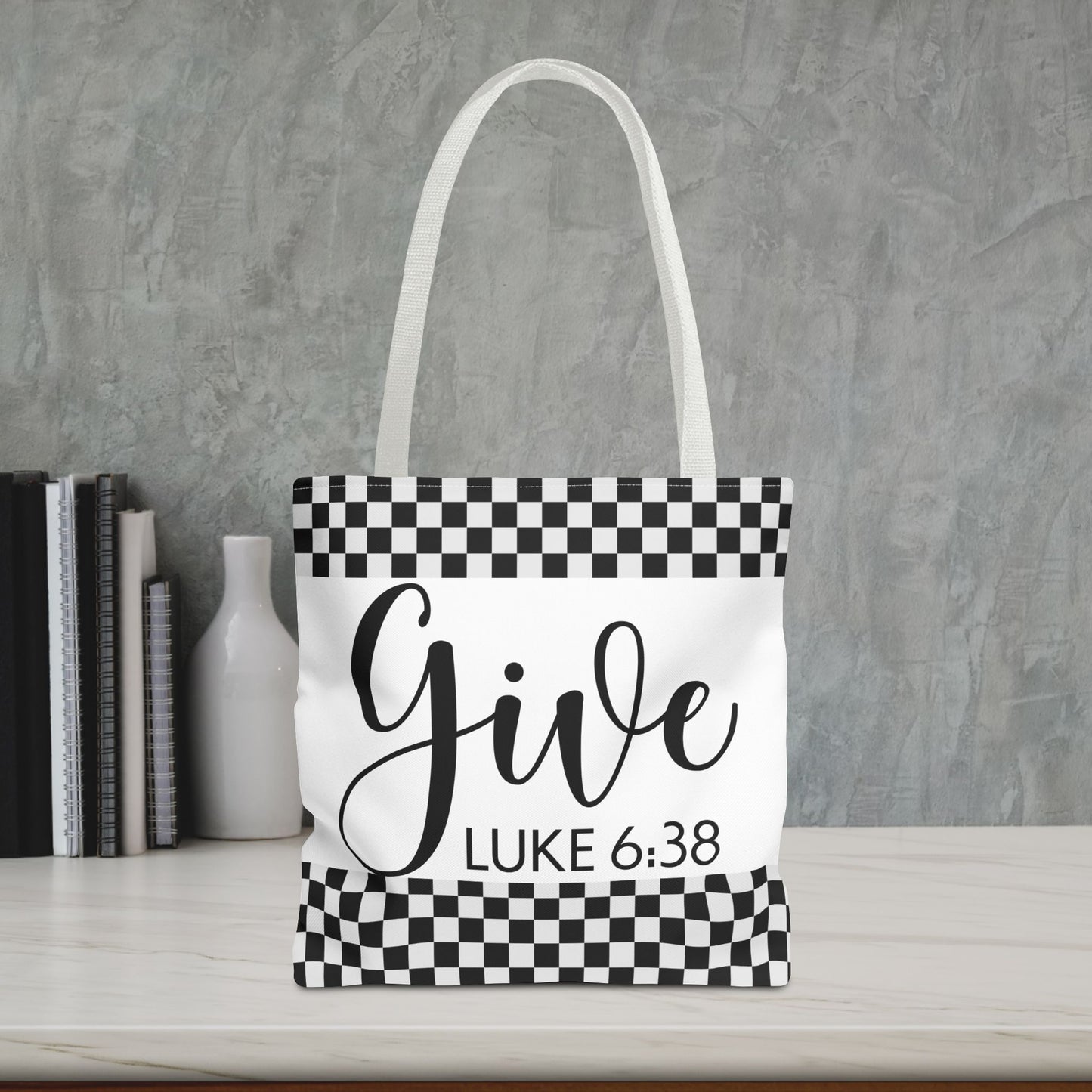 Give Travel Errand Bag – Luke 6:38 Inspirational Scripture Laptop errand bag Give Luke 6:38 designer travel carry bag (Double-sided print)