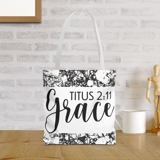 Grace Titus 2:11 Floral Motivational Travel Bag - Printed on both sides great for gifting or everyday wear