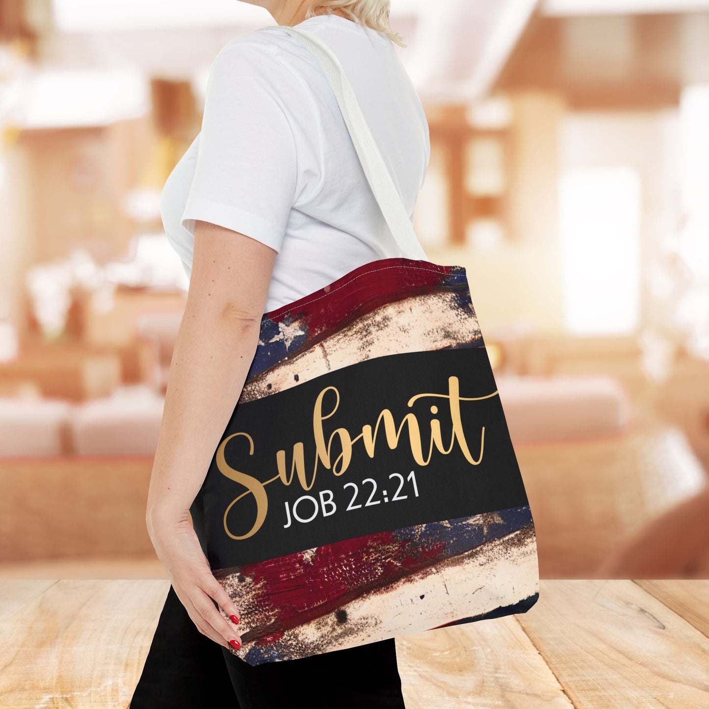 Submit  – Job 22:21 Scripture-Inspired Designer Travel Bag for Faith-Filled Living and Everyday Encouragement (Double-sided print)