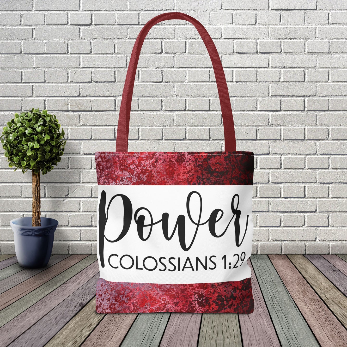 Fueled by Faith – Divine Power in Motion (Colossians 1:29) Double sided print Inspirational Carryall for Faith-Filled Living