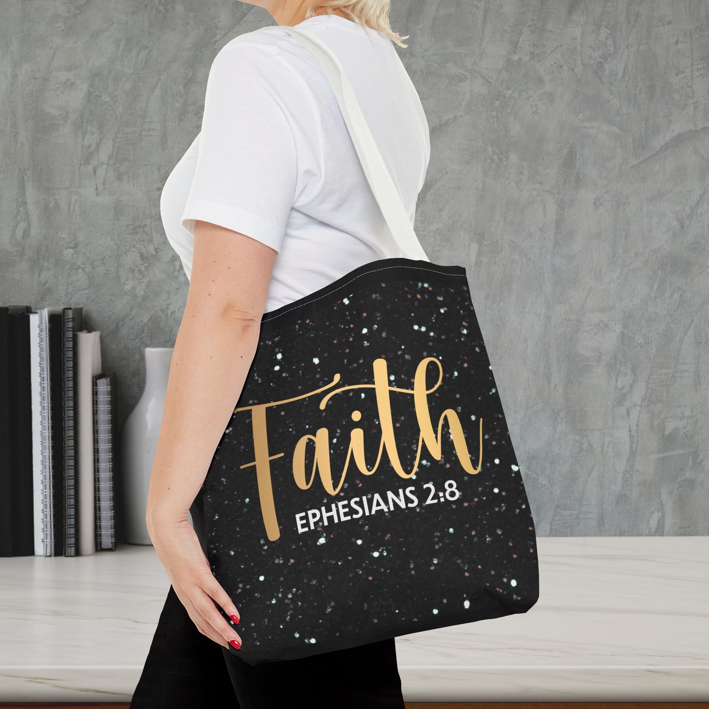 Ephesians 2:8 Travel Bag – Walk in Faith, Live in Grace Faith Tote Bag - Ephesians 2:8