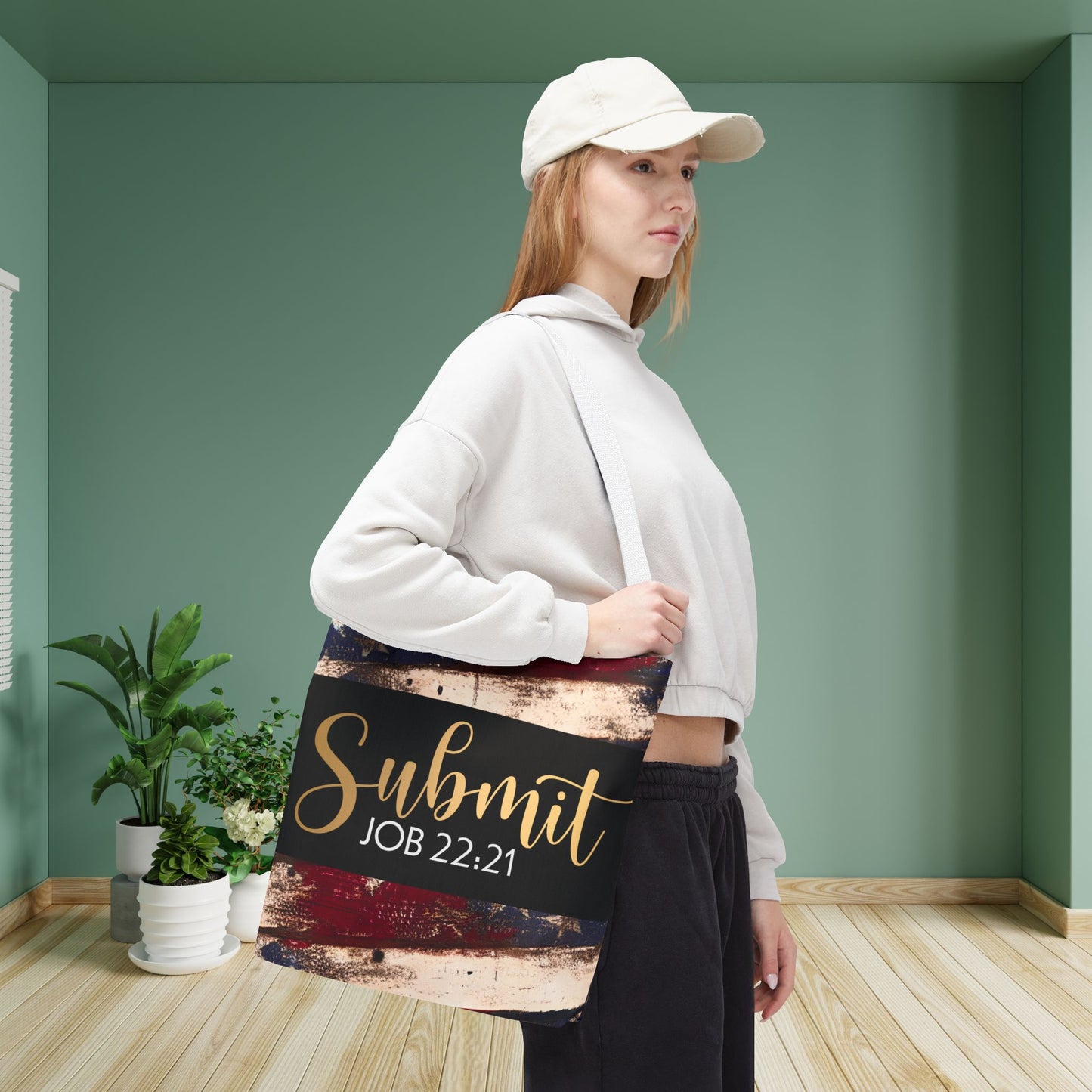 Submit  – Job 22:21 Scripture-Inspired Designer Travel Bag for Faith-Filled Living and Everyday Encouragement (Double-sided print)