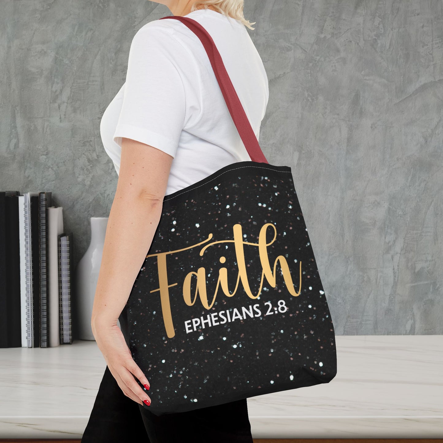 Ephesians 2:8 Travel Bag – Walk in Faith, Live in Grace Faith Tote Bag - Ephesians 2:8