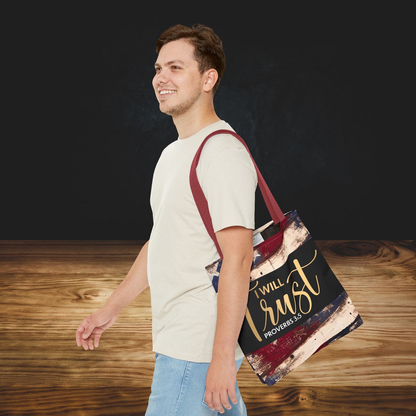 I Will Trust – Proverbs 3:5 Inspirational Laptop Tote Errand Bag for Faith-Filled Living & Everyday Encouragement- Double sided print