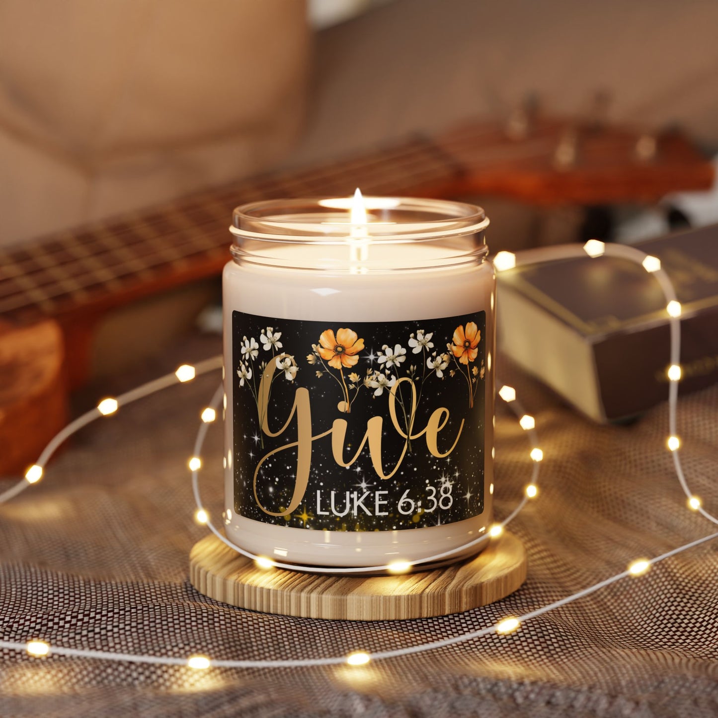 Give Floral  Soy Candle (9oz -10 Fragrances) – Luke 6:38 Scripture | 9oz Eco-Friendly Gift for Every Occasion 10 Fragrance Soy Candle - 'Give' with Luke 6:38 - Perfect for Gifts and Home Decor