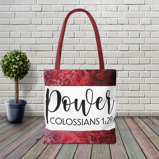 Fueled by Faith – Divine Power in Motion (Colossians 1:29) Double sided print Inspirational Carryall for Faith-Filled Living