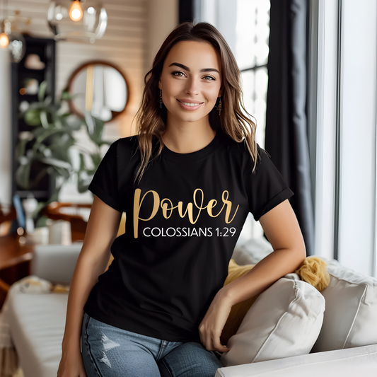 Fueled by His Power – Colossians 1:29 Organic Women’s T-Shirt