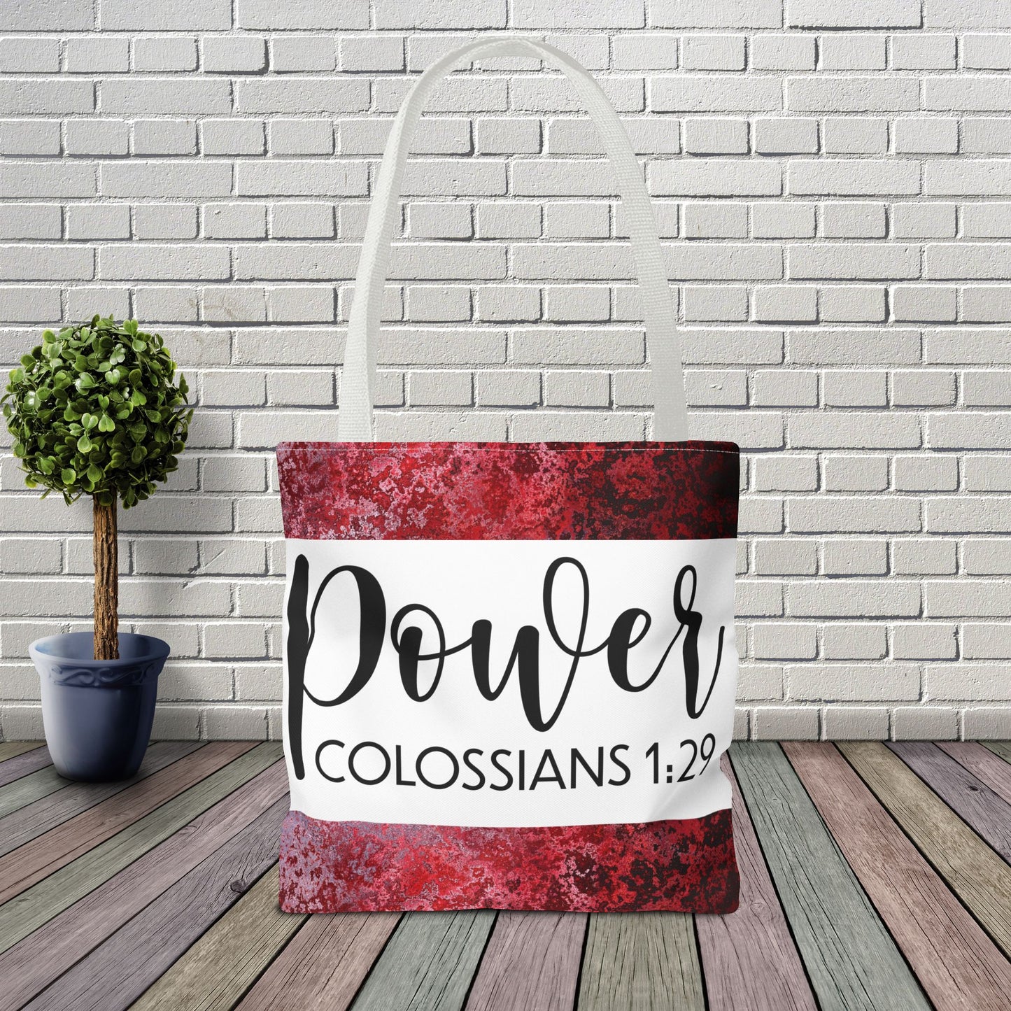 Fueled by Faith – Divine Power in Motion (Colossians 1:29) Double sided print Inspirational Carryall for Faith-Filled Living