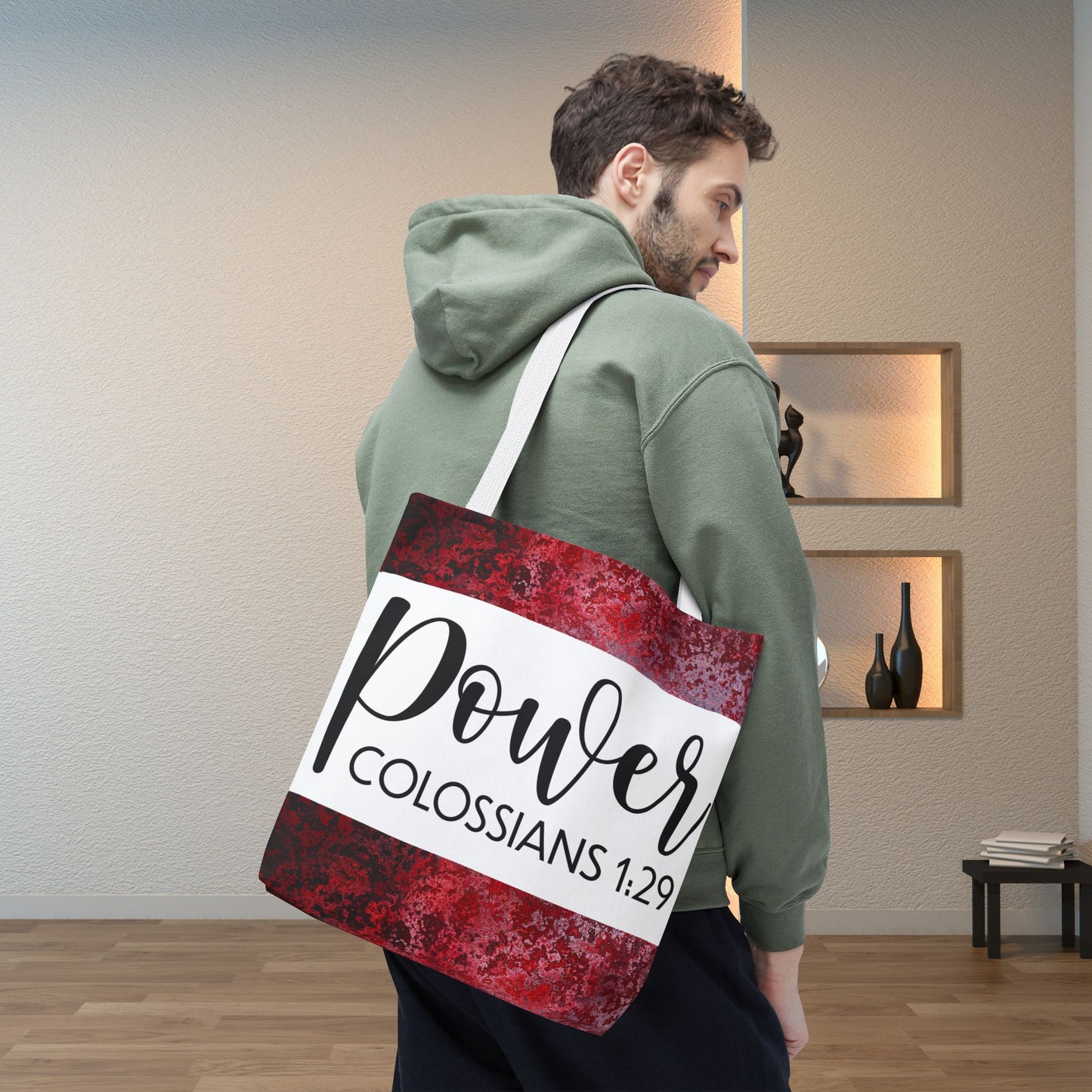 Fueled by Faith – Divine Power in Motion (Colossians 1:29) Double sided print Inspirational Carryall for Faith-Filled Living