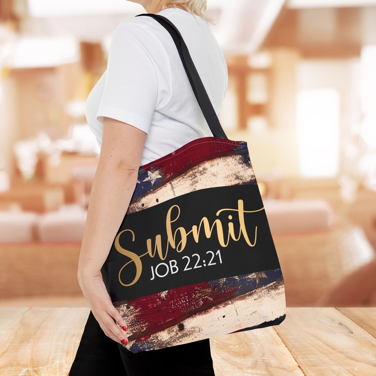 Submit  – Job 22:21 Scripture-Inspired Designer Travel Bag for Faith-Filled Living and Everyday Encouragement (Double-sided print)