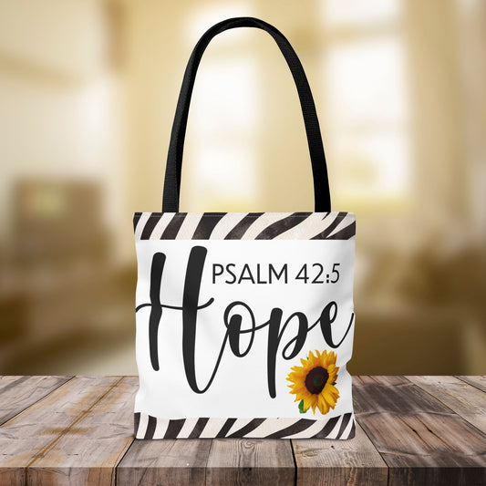 Hope Inspirational Psalm 42:5 TRAVEL Bag - Hopeful Scripture Design Printed on both sides great for gifting or everyday wear