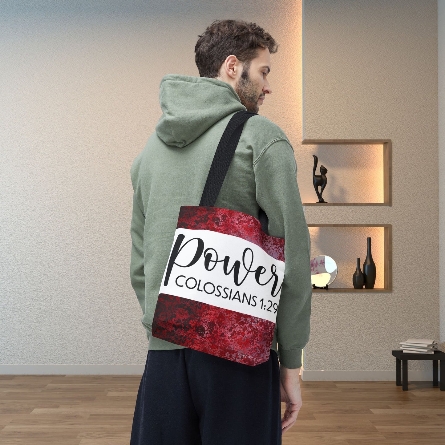 Fueled by Faith – Divine Power in Motion (Colossians 1:29) Double sided print Inspirational Carryall for Faith-Filled Living