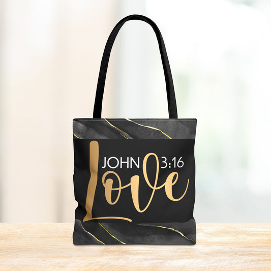 Love Unconditional Errand Travel Bag – Inspired by John 3:16 | Faith-Filled Elegance for Everyday Use Double sided print