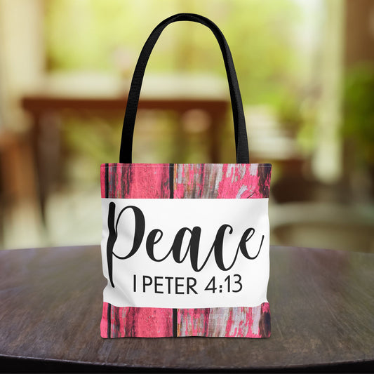 Joy in the fire Peace  1 Peter 4:13 Designer Travel Bag Scripture Design (Double sided print)