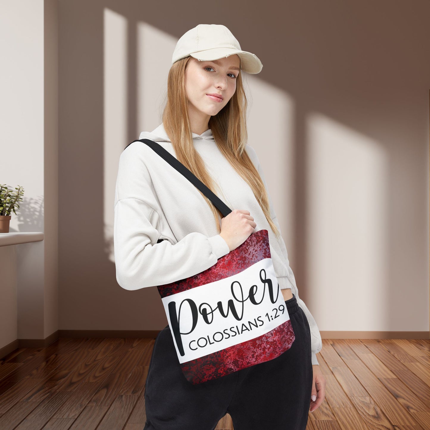 Fueled by Faith – Divine Power in Motion (Colossians 1:29) Double sided print Inspirational Carryall for Faith-Filled Living