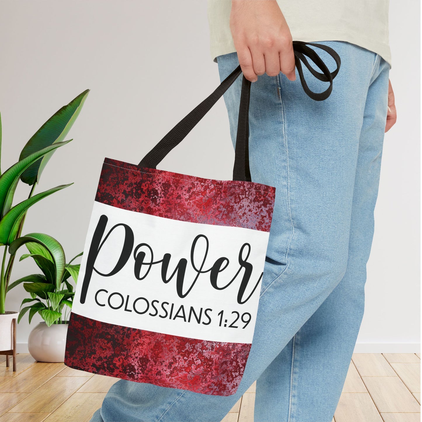 Fueled by Faith – Divine Power in Motion (Colossians 1:29) Double sided print Inspirational Carryall for Faith-Filled Living
