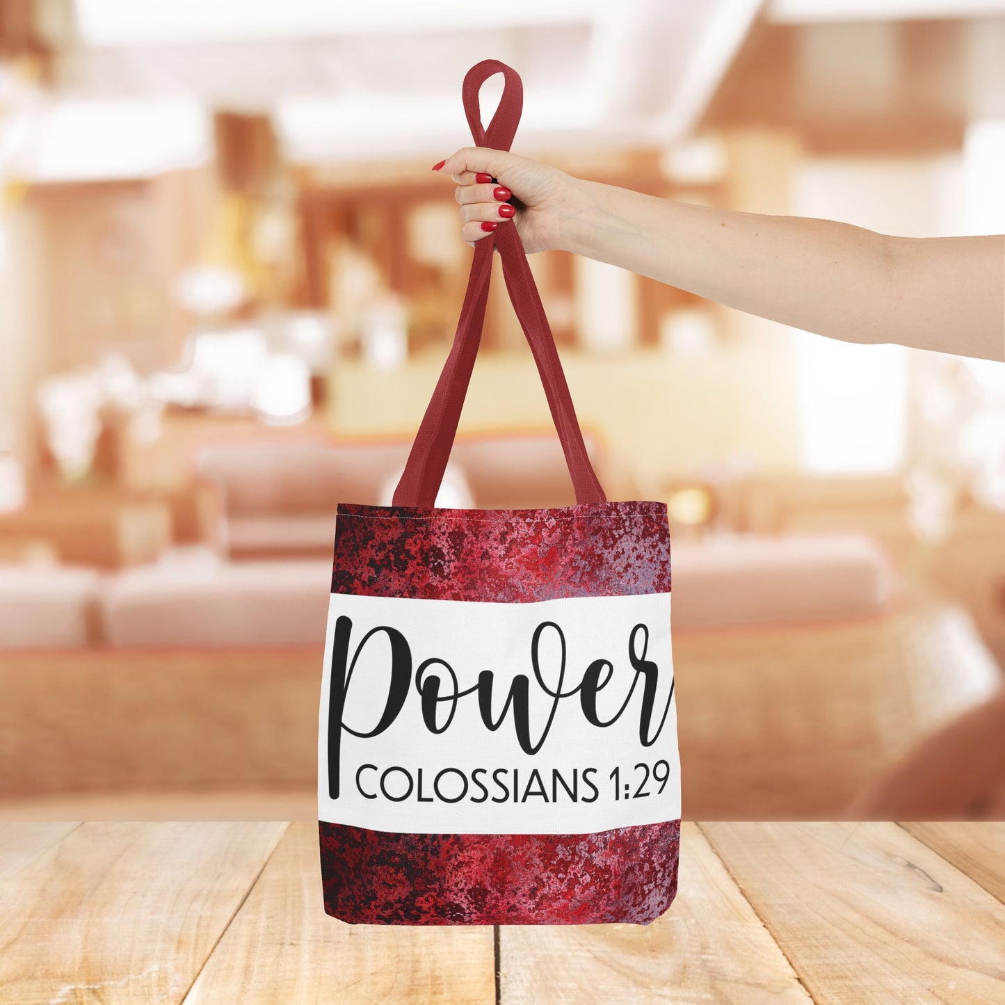 Fueled by Faith – Divine Power in Motion (Colossians 1:29) Double sided print Inspirational Carryall for Faith-Filled Living