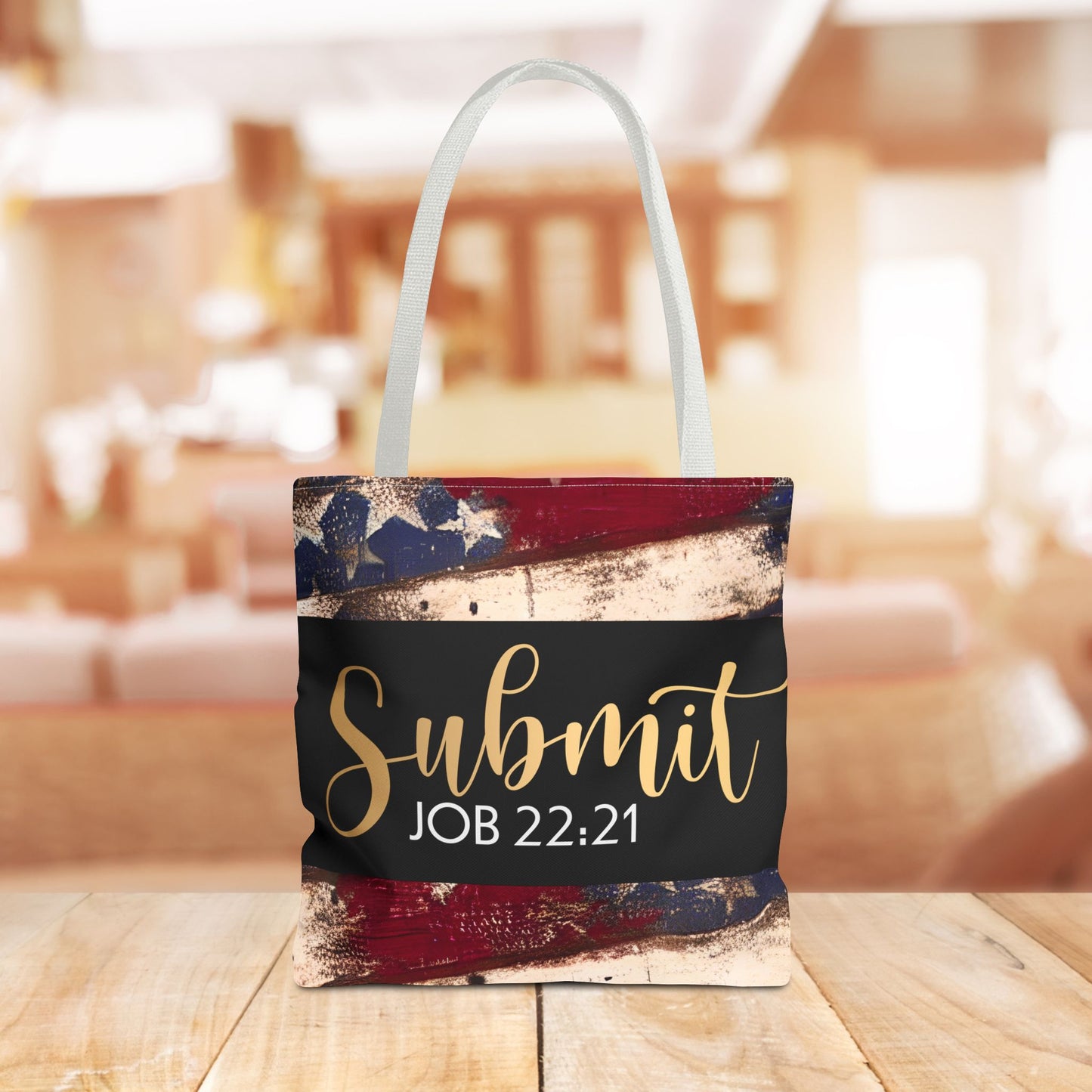 Submit  – Job 22:21 Scripture-Inspired Designer Travel Bag for Faith-Filled Living and Everyday Encouragement (Double-sided print)