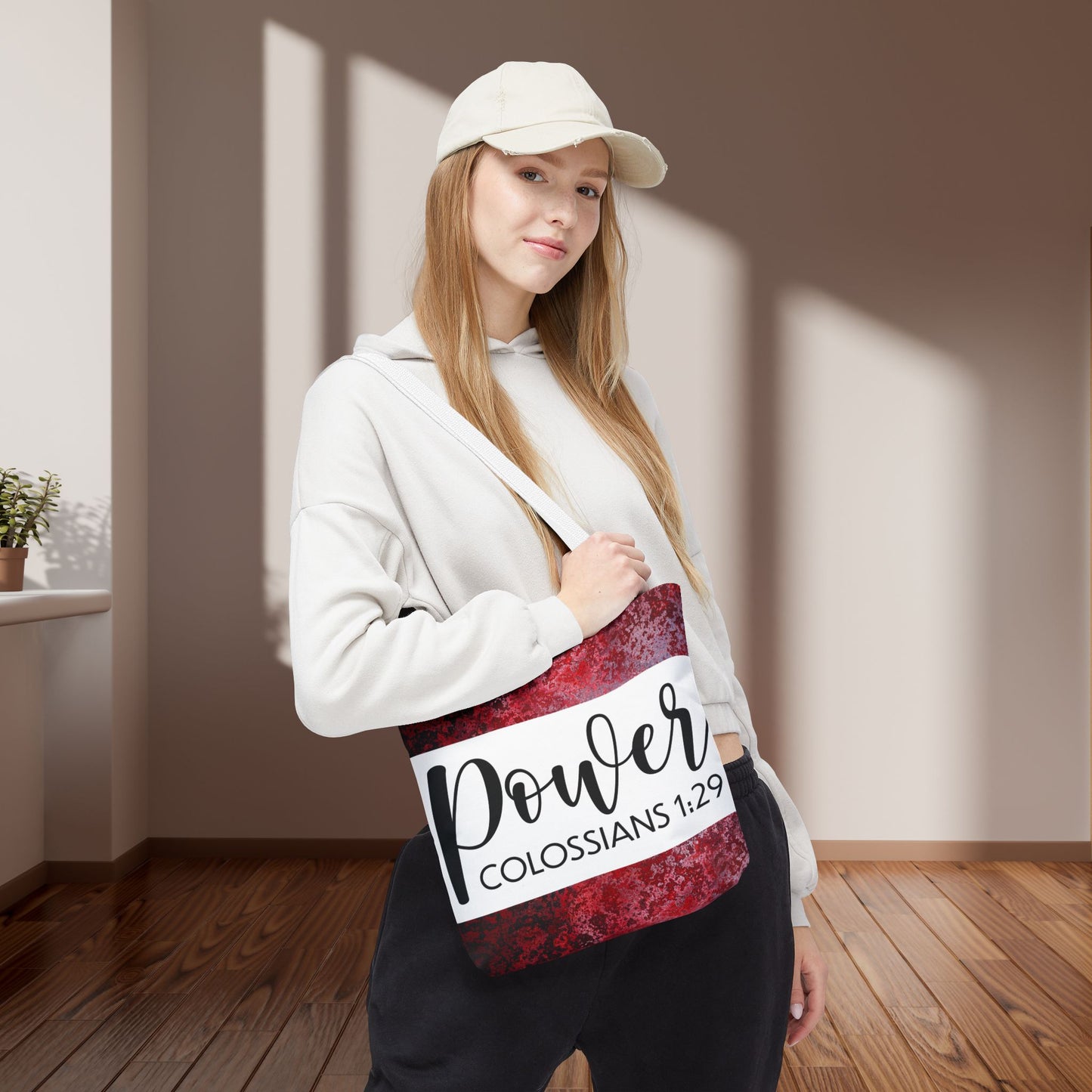 Fueled by Faith – Divine Power in Motion (Colossians 1:29) Double sided print Inspirational Carryall for Faith-Filled Living