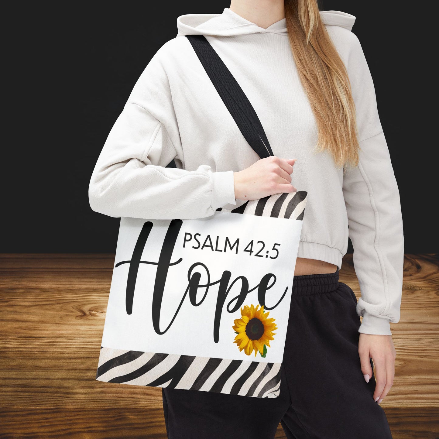 Hope Inspirational Psalm 42:5 TRAVEL Bag - Hopeful Scripture Design Printed on both sides great for gifting or everyday wear