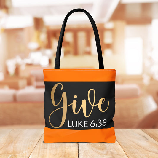 Give to be Given Travel Tote bag - 'Give' Luke 6:38 - Stylish & Functional Carryall Printed on both sides