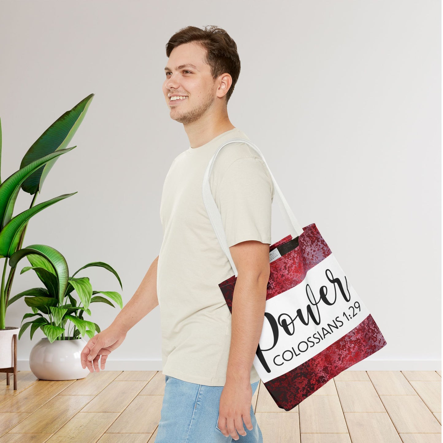 Fueled by Faith – Divine Power in Motion (Colossians 1:29) Double sided print Inspirational Carryall for Faith-Filled Living